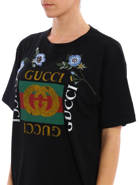 gucci tshrt flwr emb milk print|Women's Designer Luxury Shirts .